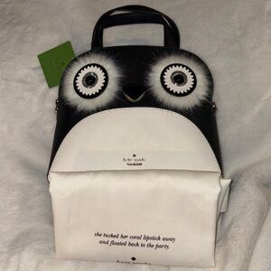 Kate Spade Black and White Owl Backpack
